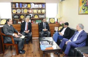 Advisor to the Finance Minister, Khurram Shehzad meeting with Pakistan Business Council (PBC) leadership at the Finance Division to discuss investment, privatization and economic reforms