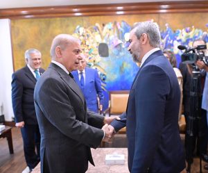 Foreign Minister of the Syrian Arab Republic, Asaad Hassan Al-Shaibani calls on Prime Minister Muhammad Shehbaz Sharif.