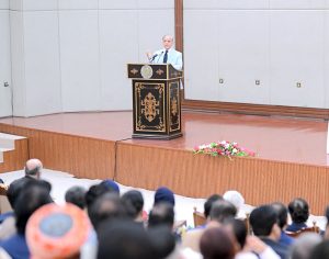Prime Minister Muhammad Shehbaz Sharif addresses the Balochistan National Workshop.