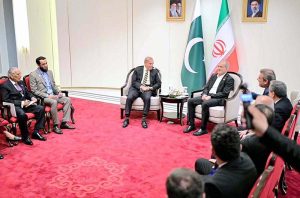 Prime Minister Muhammad Shehbaz Sharif meets the President of Iran H.E. Dr. Masoud Pezeshkian on the sidelines of the 26th SCO Council of Heads of State Conference.