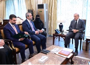 Foreign Minister of the Syrian Arab Republic, Asaad Hassan Al-Shaibani calls on Prime Minister Muhammad Shehbaz Sharif.