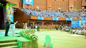 Prime Minister Muhammad Shehbaz Sharif addresses the International Youth Day Ceremony