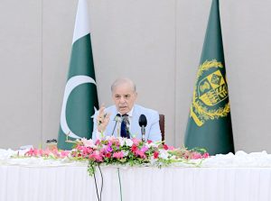 Prime Minister Muhammad Shehbaz Sharif giving responses to the participant's questions at the Balochistan National Workshop.