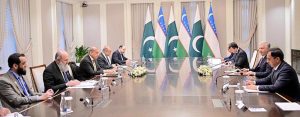 Prime Minister Muhammad Shehbaz Sharif meets the President of Uzbekistan H.E. Mr. Shavkat Mirziyoyev on the sidelines of the 26th SCO Council of Heads of State Conference.