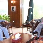 Chairman Senate Syed Yousuf Raza Gilani in a meeting with Speaker Gilgit-Baltistan Assembly Imran Nadeem Shigri at Parliament House