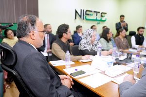 Federal Minister for Planning Ahsan Iqbal during his visit to the National Institute of Excellence in Teacher Education (NIETE.