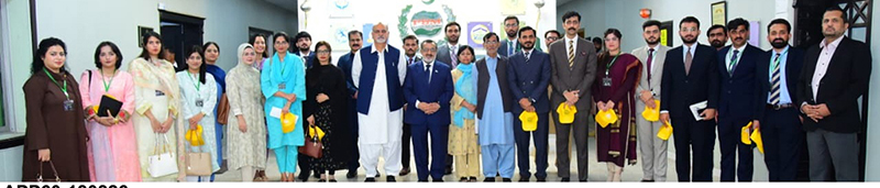 Managing Director Pakistan Bait-ul-Mal (PBM), Senator Capt. Shaheen Khalid Butt, in a group photograph with probationary officers of the 54th Common Training Programme (CTP) at PBM Headquarters