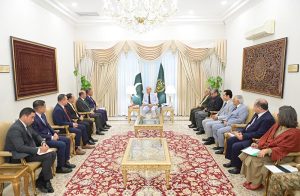 Minister of Home Affairs of Malaysia, Dato' Seri Saifuddin Nasution Ismail, calls on Prime Minister Muhammad Shehbaz Sharif at the Prime Minister House.