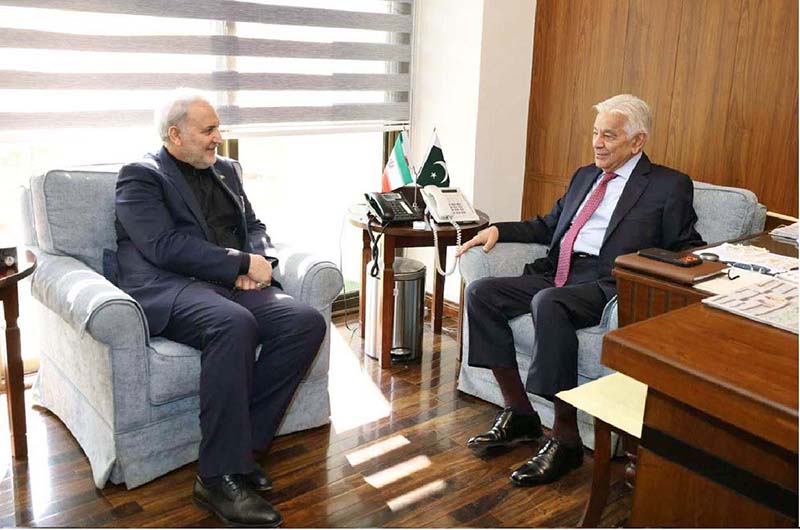 H.E. Dr. Reza Amiri Moghaddam, Ambassador of Islamic Republic of Iran called on Minister for Defence, Khawaja Muhammad Asif