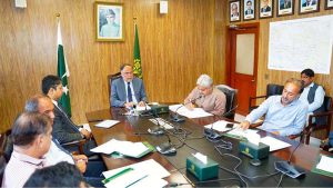 Federal Minister for Planning, Development and Special Initiatives, Ahsan Iqbal, chairs a meeting of the National Price Monitoring Committee (NPMC), to review the Pakistan Council of Scientific and Industrial Research (PCSIR) report on the quality and conformity of food products