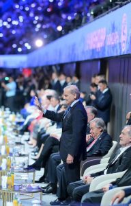 Prime Minister Muhammad Shehbaz Sharif waves the Pakistani contingent participating in the 6th World Nomad Games.