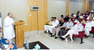 Federal Minister for National Heritage & Culture, Mr. Aurangzeb Khan Khichi, visiting after inaugurate the Pakistan 79th Independence anniversary exhibition at National Museum of Pakistan. APP/AMH/ABB/FHA