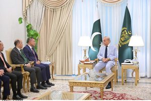 Minister of Home Affairs of Malaysia, Dato' Seri Saifuddin Nasution Ismail, calls on Prime Minister Muhammad Shehbaz Sharif at the Prime Minister House.