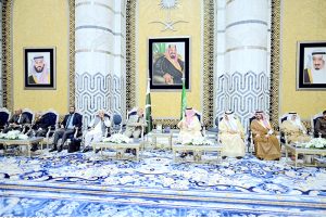Prince Saud bin Mishaal bin Abdulaziz Deputy Govenor of Makkah region and Minister of Enviornment, Water and Agriculture Eng. Abdulrahman Abdulmohsen AlFadley receive Prime Minister Muhammad Shehbaz Sharif and the Pakistani delegation upon arrival in Jeddah.