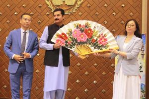 Khyber Pakhtunkhwa Governor Faisal Karim Kundi addresses an Independence Day celebration organized by China Window at Governor House in connection with August 14