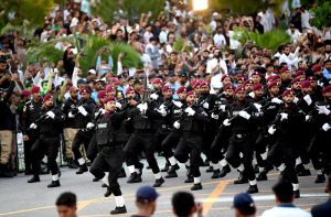 A large number of people gather at D-Chowk to witness the Islamabad City Parade -2026 as part of the 79th Independence Day celebrations, observed across the country with traditional zeal and fervor