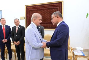 Minister of Home Affairs of Malaysia, Dato' Seri Saifuddin Nasution Ismail, calls on Prime Minister Muhammad Shehbaz Sharif at the Prime Minister House.