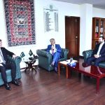 Federal Minister for Law, Justice and Human Rights Senator Azam Nazeer Tarar meets Member of the European Parliament Ondřej Dostál at the Ministry of Law, Justice and Human Rights. Minister of State for Law, Justice and Human Rights Barrister Aqeel Malik is also present
