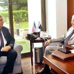 H.E. Khazar Farahdov, Ambassador of Azerbaijan called on Minister for Defence, Khawaja Muhammad Asif