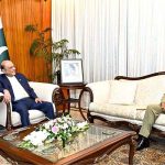 President Asif Ali Zardari meets General Syed Aamer Raza, NI (M), S.Bt, Commander National Strategic Command, who paid a courtesy call on him at Aiwan-e-Sadr