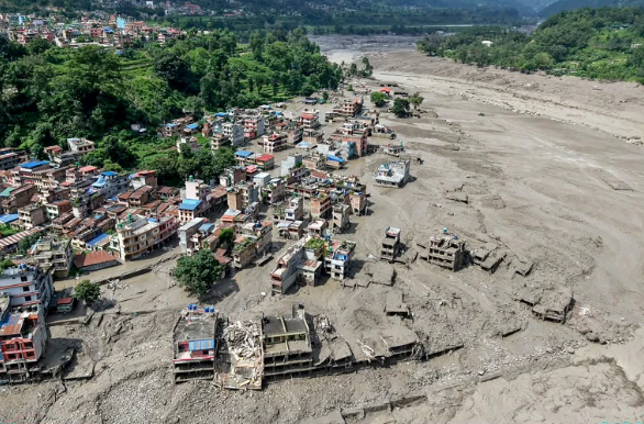 flood hits Nepal-China border