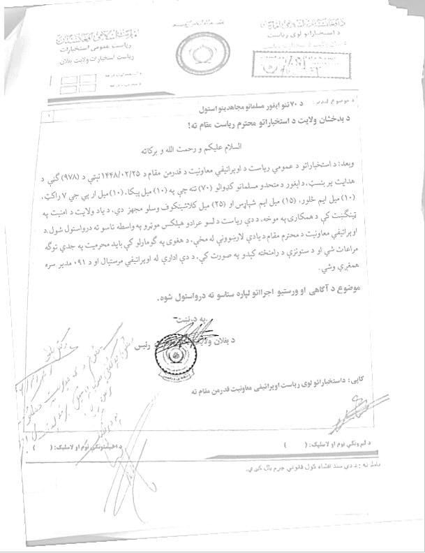 Afghan Taliban regime secretly deployed 70 ETIM fighters to Badakhshan: Official document