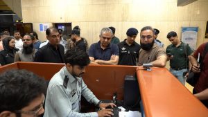 Interior Minister visits Jinnah Int'l Airport, meets passengers, reviews immigration Process