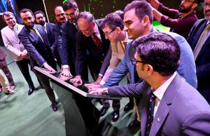 Federal Minister for Planning, Development & Special Initiatives, Prof. Ahsan Iqbal addressing the Launch Ceremony of Quantum Valley Pakistan “Shaping Pakistan’s Innovation & Technology Future” at Pak-China Friendship Centre.