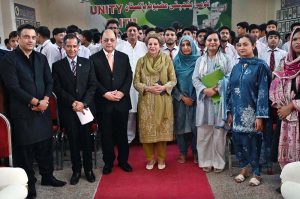 Member National Assembly Ms. Shaista Pervaiz addressing during a ceremony in connection with "Hum Hain Pakistan-SDG Youth Campaign" at ICB G-6/3.
