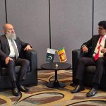 Federal Minister for Commerce Jam Kamal Khan meets Sri Lanka's Minister for Trade, Commerce, Food Security and Development, Mr. Wasantha Samarasinghe, to discuss trade, connectivity, food security and technological cooperation