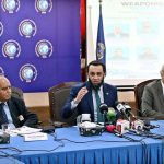 Federal Minister for Information and Broadcasting Attaullah Tarar addressing during launching ceremony of special report titled: “Weaponising Waters: Historical, Legal and Strategic Dimensions of IWT Suspension” at ISSI