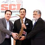 Acting President Syed Yousuf Raza Gilani giving away awards at the Safari Club International, Pakistan Chapter’s International Conservation Fundraiser Gala Dinner 2026