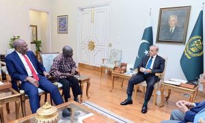 Candidate for the position of Secretary General of the United Nations H.E. Ambassador Olara Otunnu called on Prime Minister Muhammad Shehbaz Sharif.