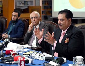Engr. Khurram Dastgir-Khan, Former Federal Minister for Foreign Affairs and Defence addressing during launching ceremony of special report titled: “Weaponising Waters: Historical, Legal and Strategic Dimensions of IWT Suspension” at ISSI