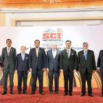 Acting President Syed Yousuf Raza Gilani in a group photograph with the office bearers of Safari Club International, Pakistan Chapter’s International Conservation Fundraiser Gala Dinner 2026
