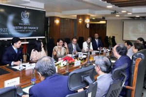 Federal Minister for Finance & Revenue, Senator Muhammad Aurangzeb, meeting with a high-level Gates Foundation delegation led by Dr. Anita Zaidi, President, Gender Equality Division, along with Ms. Kalpana Kochhar, Interim President, Global Policy and Advocacy Division, at the Finance Division today to discuss economic reforms, human capital and development priorities.