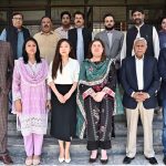 Ms. Wang Gaofei, Deputy Director, International Communication Department, China News Service (CNS) in a group photograph with Acting Managing Director Associated Press of Pakistan, Sabeen Usman Khattak and senior officials, during her visit to APP Headquarters