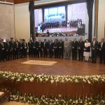 Hon'ble Chief Justice of Pakistan, Mr. Justice Yahya Afridi in a group photograph with Hon'ble Chief Justices of the High Courts of the Provinces and Hon'ble Chief Justice of the Gilgit-Baltistan at the National Conference on Judicial Wellbeing, "From Reform to Recognition: Building a Responsive District Judiciary," at the Supreme Court of Pakistan