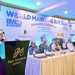 Vice Admiral Abdul Munib, HI(M), S Bt, Commander Pakistan Fleet (ComPak), is addressing the inaugural session of the seminar and celebration during World Maritime Day 2026, themed "From Policy to Practice: Powering Maritime Excellence." The Nautical Institute – Pakistan Branch is organizing an event to commemorate World Maritime Day 2026