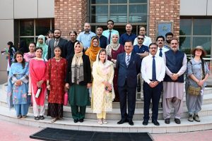 Parliamentary Secretary for Federal Education and Professional Training Ms. Farah Naz Akbar inaugurates the exhibition “Frames of Freedom,” celebrating Pakistan’s beauty, heritage, cultural diversity and national spirit, at the COMSATS Art Gallery.