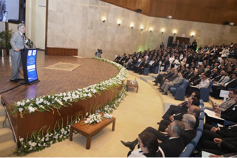 Hon'ble Chief Justice of Pakistan, Mr. Justice Yahya Afridi addressing the audience at the National Conference on Judicial Wellbeing, "From Reform to Recognition: Building a Responsive District Judiciary," at the Supreme Court of Pakistan