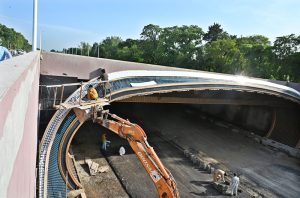 Speedy construction work on the Park Road Underpass nears completion, with the facility expected to open for traffic soon.