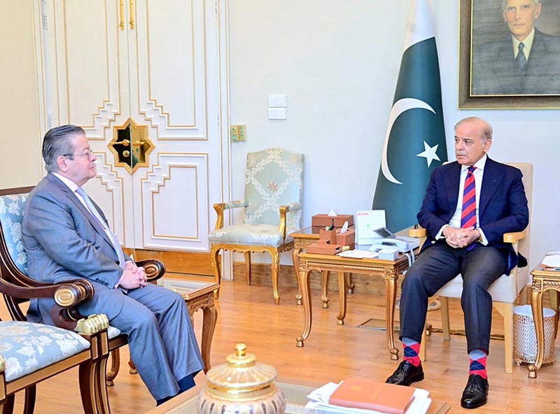 The outgoing ambassador of the French Republic to Pakistan Mr. Nicolas Galey calls on Prime Minister Muhammad Shehbaz Sharif