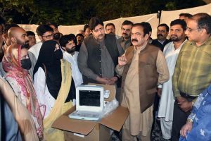 Advisor to the Prime Minister on Political and Public Affairs Senator Rana Sanaullah Khan inaugurates the newly constructed Rural Health Center at Chak No. 30-JB, Aminpur.