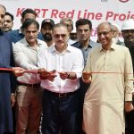 Senior Sindh Minister for Information, Transport and Mass Transit Sharjeel Inam Memon inaugurates the Mosamiat Flyover