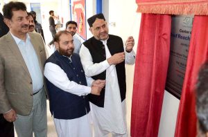Federal Minister for National Heritage and Culture Aurangzeb Khan Khichi, Parliamentary Secretary for Social Welfare Wali Muhammad Noorzai and Pakistan Poverty Alleviation Fund (PPAF) CEO Nadir Gul Barech jointly cut the ribbon to inaugurate Balochistan’s first Centre of Excellence – Deaf Reach Centre in Quetta.