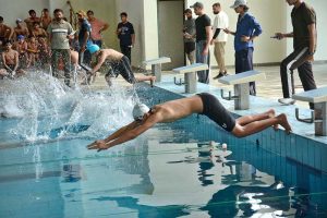 Players compete during the Inter-Schools Swimming Championship at Divisional Public School and College (DPS&C)