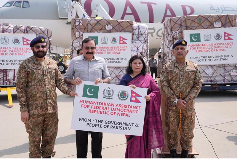 On directions of Prime Minister of Pakistan, NDMA dispatched humanitarian assistance for flood affected Nepal from Islamabad International Airport