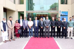 Minister of State for Railways & Finance and Revenue Bilal Azhar Kayani addressing the event at Chamber of Commerce & Industry (LCCI)