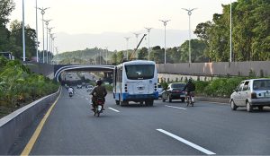 A view of the Park Road Underpass, also known as the Margalla Enclave Underpass, after being opened to traffic in the federal capital